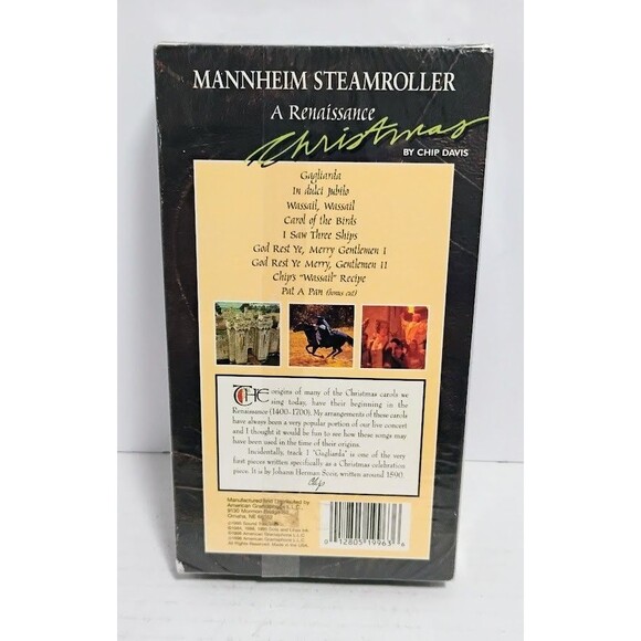 MANNHEIM STEAMROLLER A RENAISSANCE CHRISTMAS BY CHIP DAVIS SEALED VHS READ!!! - Picture 2 of 7